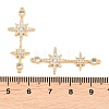 Brass Micro Pave Clear Cubic Zirconia Connector Charms KK-H538-13G-3