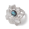 Adjustable 304 Stainless Steel Cuff Open Rings RJEW-JR01020-02-3