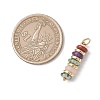 Natural Green Aventurine & Rose Quartz & Lemon Jade & Red Jasper & Jade & Synthetic Malachite & Brass Disc Pendants X-PALLOY-JF04941-3