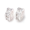 Brass Micro Pave Clear Cubic Zirconia European Beads KK-C157-25S-1