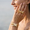 Iron Open Cuff Bangle & Ring Sets for Women WG54863-01-4