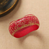 Flower Engraved Wood Wavy Wide Bangles for Women WG66DDD-05-1