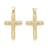 Religion Brass Micro Pave Clear Cubic Zirconia Pendants KK-T080-51G-1