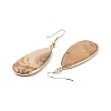 Natural Picture Jasper Teardrop Dangle Earrings EJEW-G331-01G-07-4