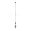 Natural Gemstone Cross Dowsing Pendulums PALLOY-JF02021-2