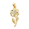 Rack Plating Brass Micro Pave Cubic Zirconia Pendants KK-P241-05G-1