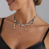 Alloy Star Coin Tassel Choker Necklaces for Women WGB030C-01-4