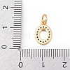 Brass Micro Pave Clear Cubic Zirconia Charms KK-G544-04G-10-3