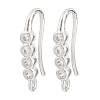 Brass Rhinestone Earring Hooks KK-C261-01B-P-1