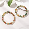 2Pcs 2 Styles  Natural Peacock Agate Beaded Stretch Bracelets for Couple BJEW-JB13416-01-1