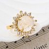 Sunflower Natural Quartz Crystal Finger Rings RJEW-B113-03G-07-3