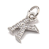 Initial Letter Brass with Cubic Zirconia Charms KK-Q814-26K-P-2