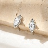 Brass Micro Pave Clear Cubic Zirconia Stud Earrings EJEW-R016-26P-17-2