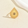 Brass Micro Pave Cubic Zirconia Finger Rings for Women ZJ8804-1-1