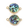 Natural Paua Shell Connector Charms PEAR-P004-58KCG-2