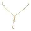 Adjustable Brass Cable Chain Lariat Necklaces NJEW-JN06141-3