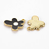 Rack Plating Light Gold Alloy Enamel Pendants ENAM-Q444-013D-RS-2