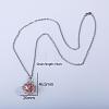 Brass Essential Oil Diffuser Hollow Round Cage Pendant Necklaces with Red Felt Wool Ball Inside NQ3958-3