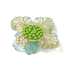 Brass Glass Seed Beaded Flower Pendants PALLOY-MZ01118-02-4