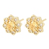 Brass Micro Pave Cubic Zirconia Stud Earrings for Women KK-A305-03G-7