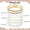 7Pcs 7 Styles Plastic Imitation Pearl Round Beaded Stretch Bracelets Set BJEW-AN0001-36-7