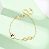 Sports Brass Micro Pave Cubic Zirconia Infinity Link Bracelets LS-BJEW-D386-01E-G-5