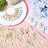 Flat Round with Number Alloy Enamel Pendant Stitch Markers HJEW-SC00010-4