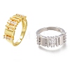 Adjustable Brass Micro Pave Clear Cubic Zirconia Cuff Rings ZIRC-I049-38-1