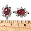 Natural Mixed stone Faceted Oval Connector Charms G-G181-06P-4