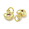 Rack Plating Brass Micro Pave Cubic Zirconia Charms KK-E114-01G-01-2