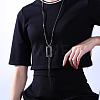 Trendy Zinc Alloy Rhinestone Rectangle and Tassel Pendant Sweater Necklaces NJEW-BB15022-8