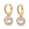 Real 18K Gold Plated Brass Dangle Hoop Earrings EJEW-L269-041G-02-1