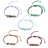 Natural Gemstone Chips Bead Link Bracelets BJEW-JB13104-2