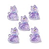 Transparent Resin Bowknot Kitten Decoden Cabochons RESI-M045-07F-1