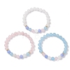 3Pcs Natural Mixed Gemstone Beads Stretch Bracelets Set for Women BJEW-JB12927-2