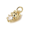 Brass Micro Pave Black Cubic Zirconia Charms CU-L001-18G-08-2