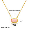 304 Stainless Steel Pave Cubic Zirconia Oval Birth Stone Pendant Necklaces for Women FS-WGC2097-02-1