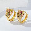 Brass Pave Cubic Zirconia Hoop Earrings NQ9998-1-1