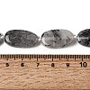 Natural Tourmalinated Quartz/Black Rutilated Quartz Beads Strands G-D365-C02-5