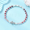 Dyed Natural Malaysia Jade Rondelle & Cultured Freshwater Pearl Beaded Stretch Bracelets BJEW-JB13380-01-1