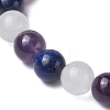 Round Natural Lapis Lazuli Beads Stretch Bracelets for Women BJEW-TA00568-03-3