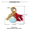Ocean 304 Stainless Steel Enamel Pendants STAS-OY012-11G-2