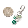 Clover Alloy Enamel Pendant Decoration HJEW-JM03009-01-3