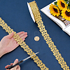 Sew on Ethnic Style Embroidery Leaf with Flower Polyester Hollow Lace Ribbons OCOR-WH0008-112-3