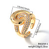 Elegant Brass Pave Cubic Zirconia Double Circle Rings RN9488-1-1