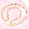 7MM Brass Pave Cubic Zirconia Figaro Chain Necklaces NJEW-D324-05G-05-1