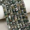 Natural Moss Agate Beads Strands G-G317-A26-3X6MM-1
