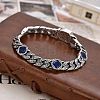 Lion Pattern Brass Pave Cubic Zirconia Cuban Link Chains Bracelets FS-WGF670F-02-4