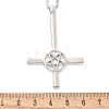 Upside Down Cross & Star Alloy Pendant Pendant Twisted Chain Necklaces for Women NJEW-NH0001-03P-5