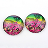 Yoga Theme Glass Cabochons X-GGLA-L011-25mm-29-1